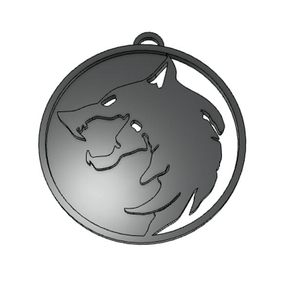 Witcher wolf pendant